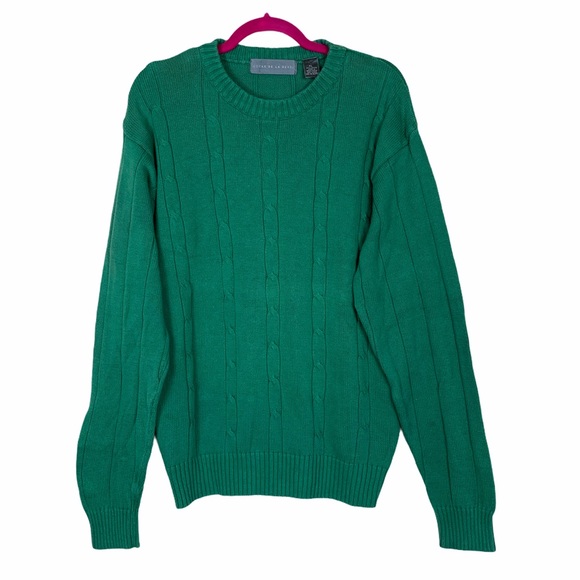 Oscar de la Renta Other - Oscar De La Renta Kelly Green CableKnit Sweater XL
